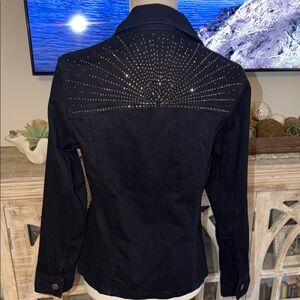 Chico's Midnight Studded Jean Jacket